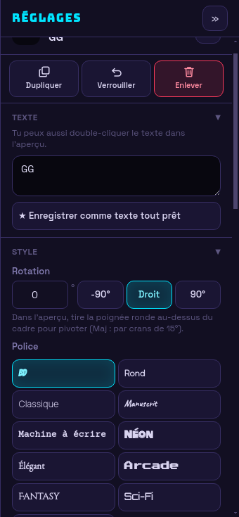 Le style d'un texte : police, couleur, effets et animations d'entrée et de sortie